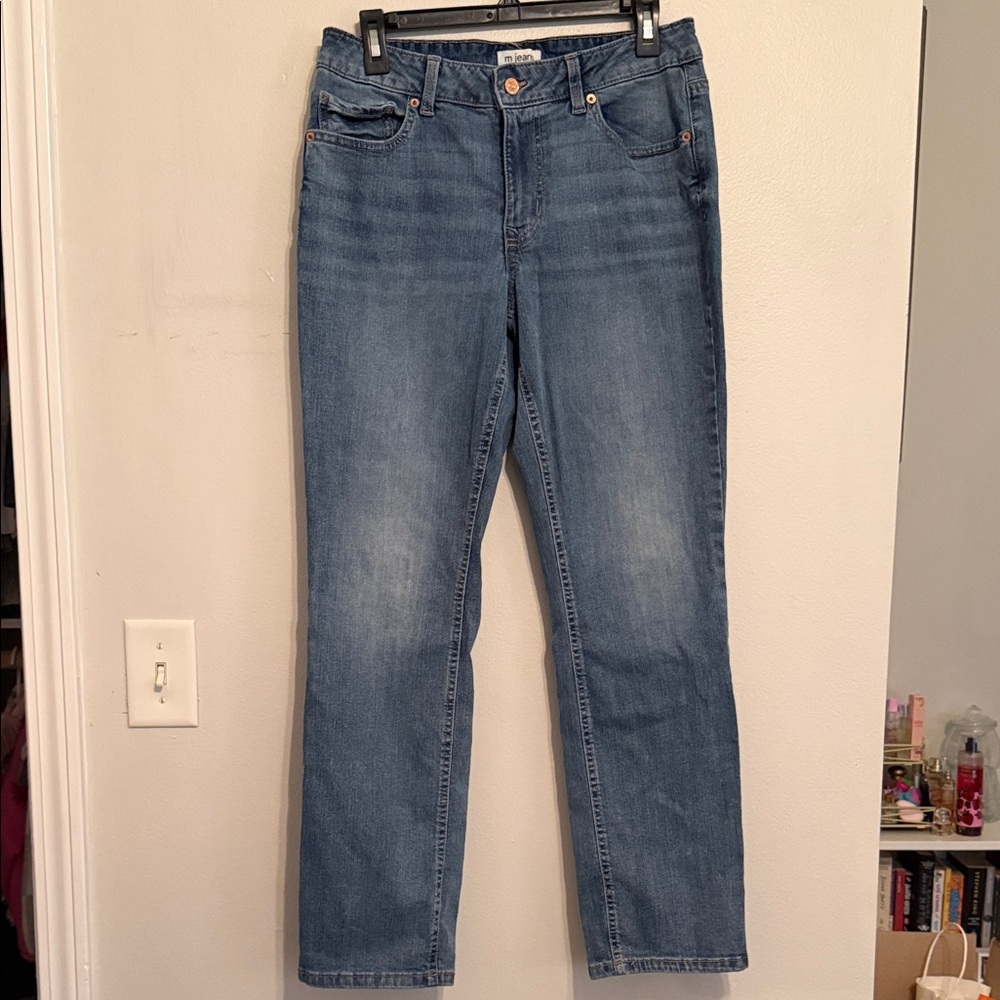 Maurices Slim Straight Leg Mid Rise Blue Jeans [Size: M]